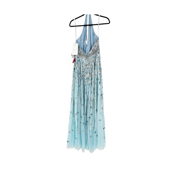 Mac Duggal Women's Floral Embellished Halter Backless A Line Gown Size 10 NWT - Picture 5 of 11